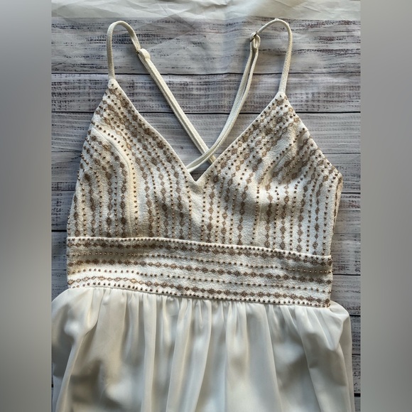 NO LONGER AVAILABLE Lulus Meet Me in Madrid White Beaded Maxi Dress Boho Size S - Picture 8 of 15